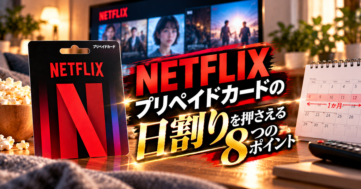 Netflixプリペイドカードの日割りを押さえる8の実務ポイント｜ひと月を無駄なく使い切れる！